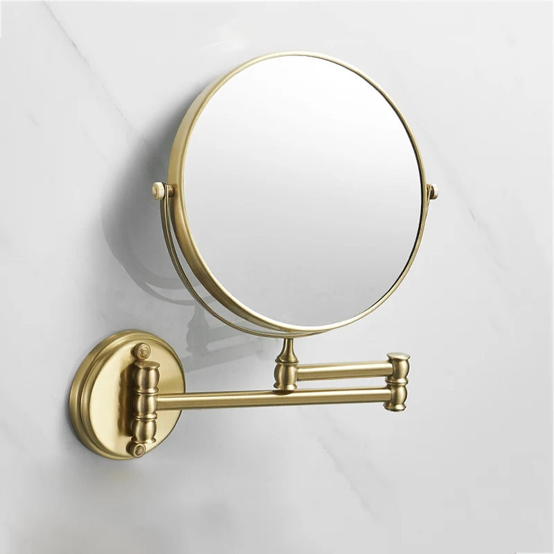 Bath Mirror Brush Gold Brass 8 inch Bathroom Makeup Mirror 3X Magnify Folding Retractable Double Faced Mirror Bathroom Hardware
Bath Mirror Brush Gold Brass 8 inch Bathroom Makeup Mirror 3X Magnify Folding Retractable Double Faced Mirror Bathroom Hardware