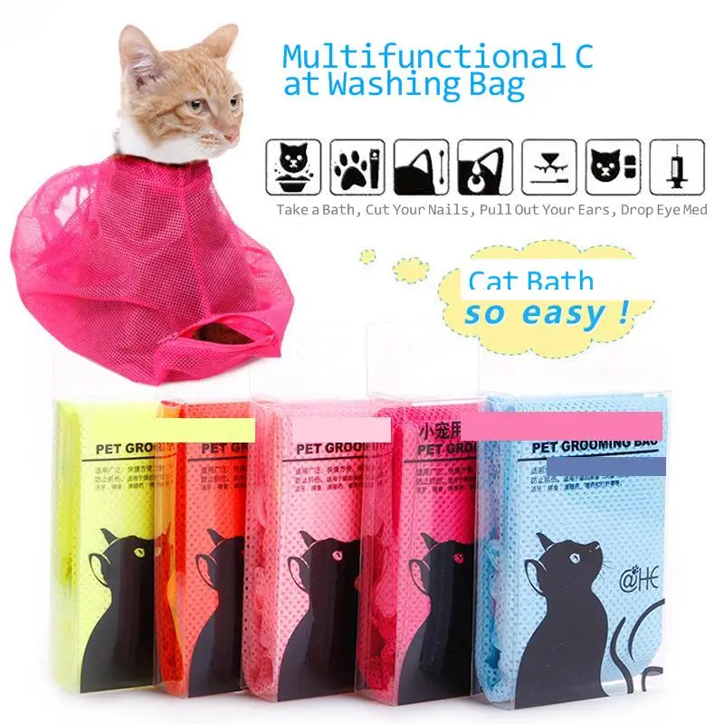 

Cat Anti-scratch Bag Bathing And Cutting Nails To Clear Ears Thickening Fixed Bag For Medication And Injections Cat Washing Bag