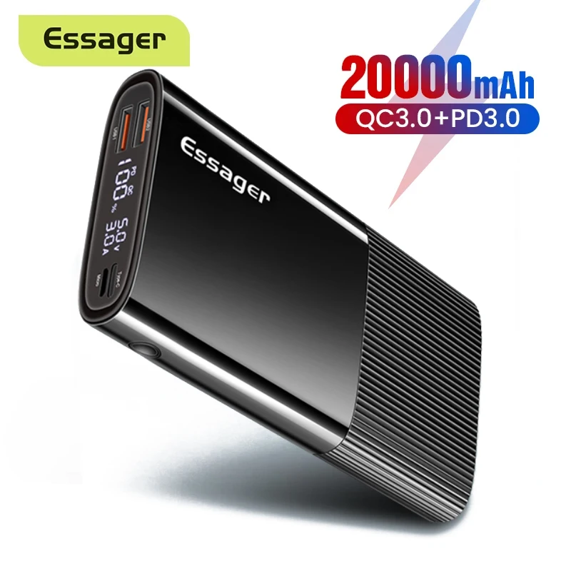 Внешний аккумулятор Essager на 20000 мА · ч с портами USB Type-C и поддержкой быстрой зарядки
Внешний аккумулятор Essager на 20000 мА · ч с портами USB Type-C и поддержкой быстрой зарядки