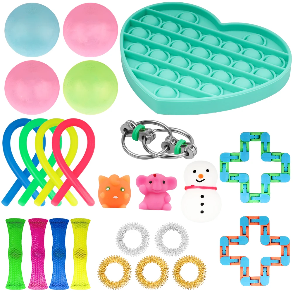 24 Pack Fidget Sensory Toy Set Stress Relief Toys Autism Anxiety Relief Stress Pop Bubble Fidget Sensory Toy For Kids Adults
24 Pack Fidget Sensory Toy Set Stress Relief Toys Autism Anxiety Relief Stress Pop Bubble Fidget Sensory Toy For Kids Adults