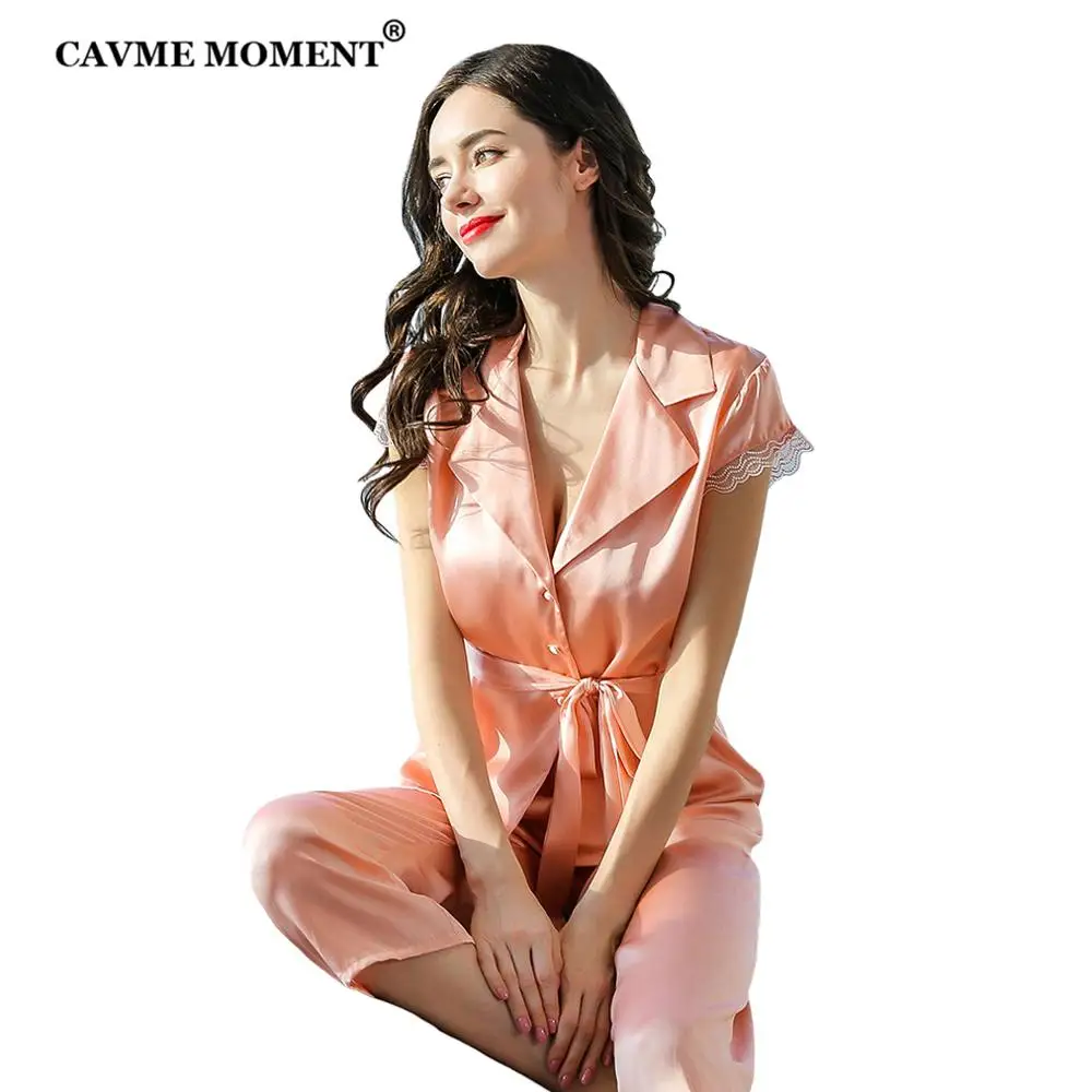 CAVME 100% Silk Pajama Sets for Women Luxury Sleepwear Short Sleeve Pants 2 pieces Pajama Solid Color PLUS SIZE
CAVME 100% Silk Pajama Sets for Women Luxury Sleepwear Short Sleeve Pants 2 pieces Pajama Solid Color PLUS SIZE