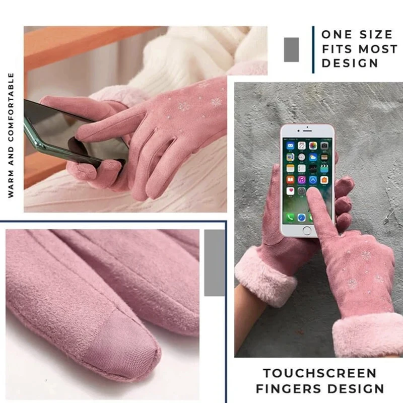Women Warming Hand Suede Snowflake Gloves Touches Screen Thickened Fleece Lined Warm Gloves LL@17
Women Warming Hand Suede Snowflake Gloves Touches Screen Thickened Fleece Lined Warm Gloves LL@17