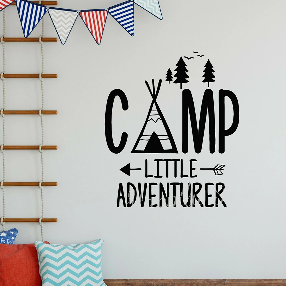 Vinyl Wall Decal Camp Little Adventurer Child Room Camping Stickers Little Girls Boys Bedroom Decoration Wallpaper P535
Vinyl Wall Decal Camp Little Adventurer Child Room Camping Stickers Little Girls Boys Bedroom Decoration Wallpaper P535