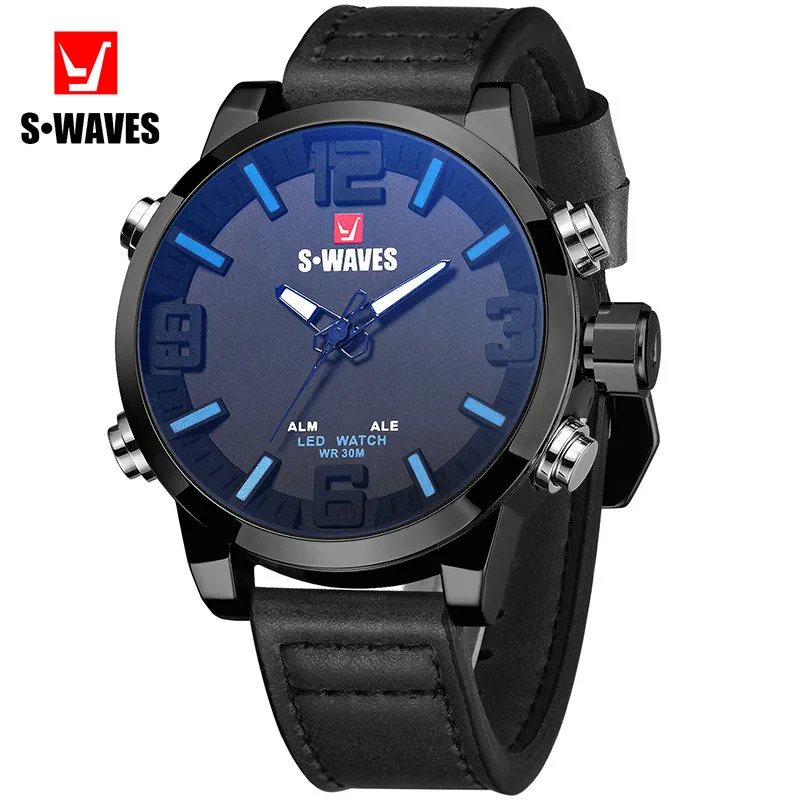 S WAVES brand fashion trend casual dual display LED Japan imported movement belt quartz men's watch
S WAVES brand fashion trend casual dual display LED Japan imported movement belt quartz men's watch
