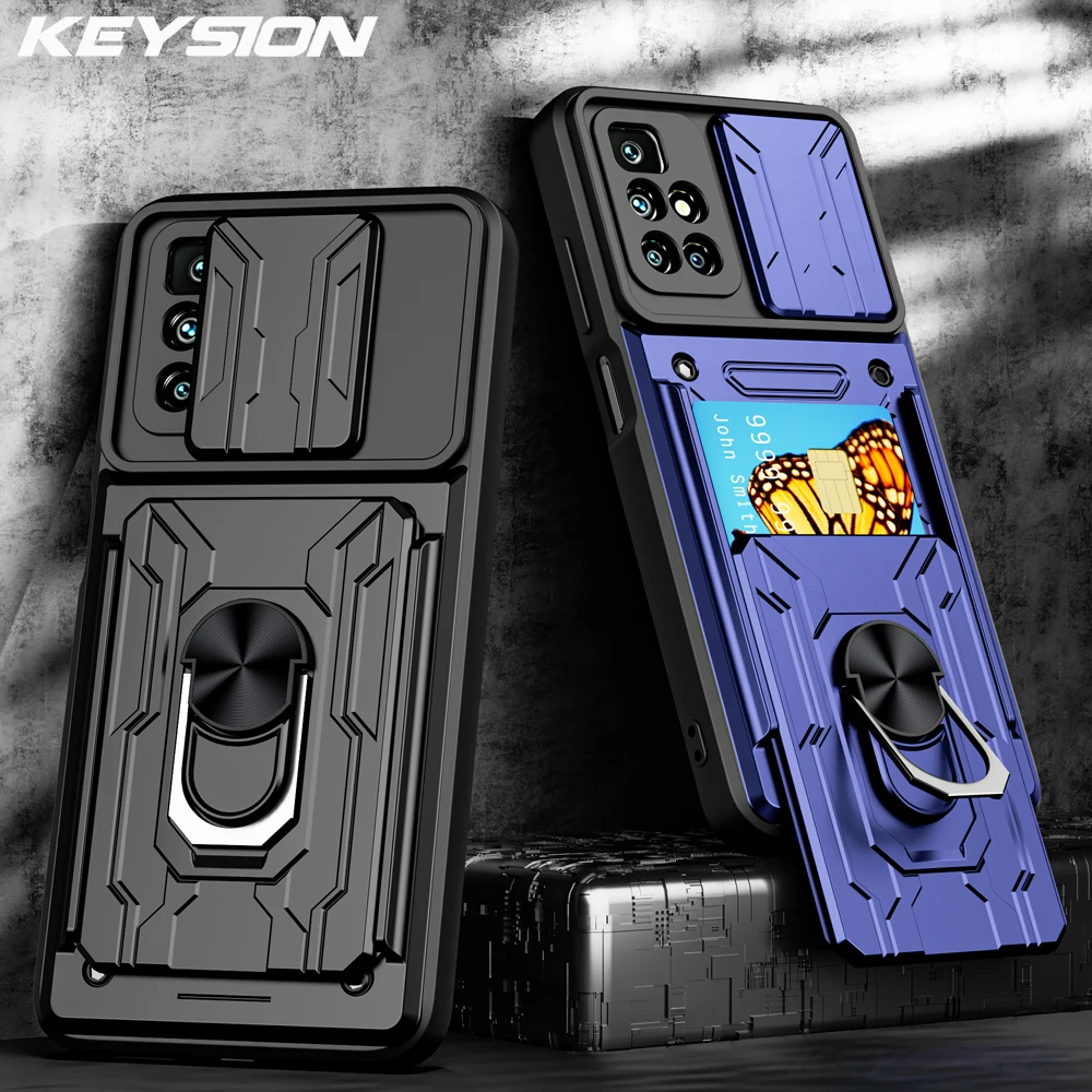 KEYSION Shockproof Case for Redmi 10 Prime 9C 9A Card Slot Ring Stand Camera Protection Phone Cover for Redmi Note 10 8 Pro 10T
KEYSION Shockproof Case for Redmi 10 Prime 9C 9A Card Slot Ring Stand Camera Protection Phone Cover for Redmi Note 10 8 Pro 10T