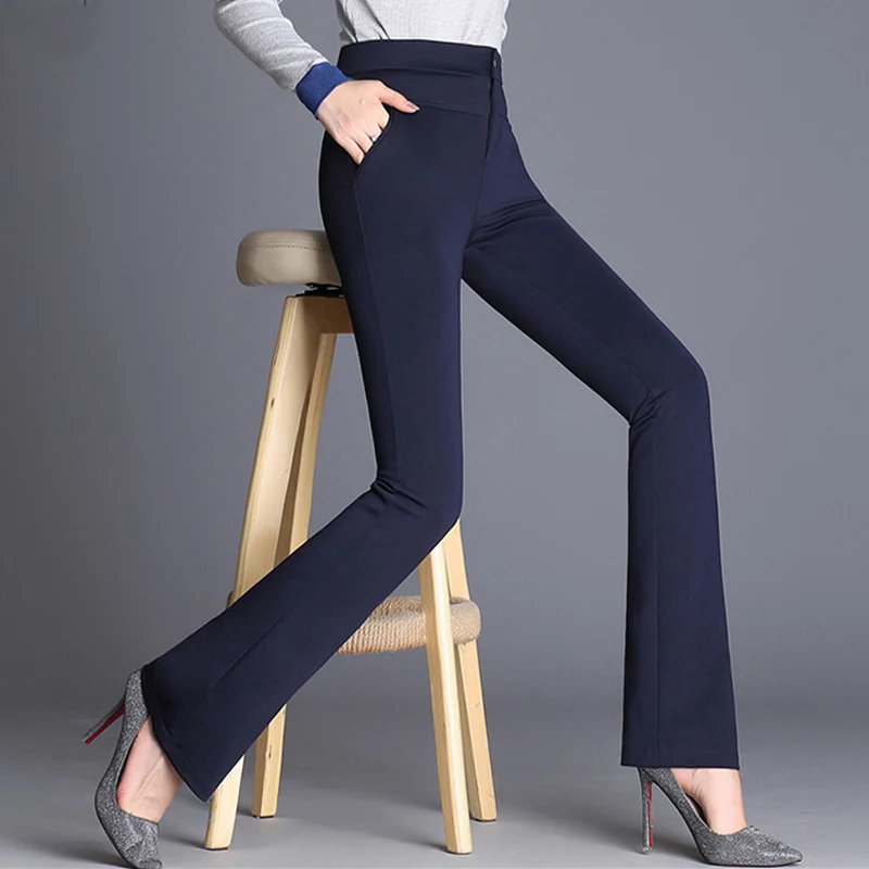 Office Ladies Style Flared Pants Soild Skinny High Waist Female Trousers Full Length Slim Ladies Pants with Pockets
Office Ladies Style Flared Pants Soild Skinny High Waist Female Trousers Full Length Slim Ladies Pants with Pockets