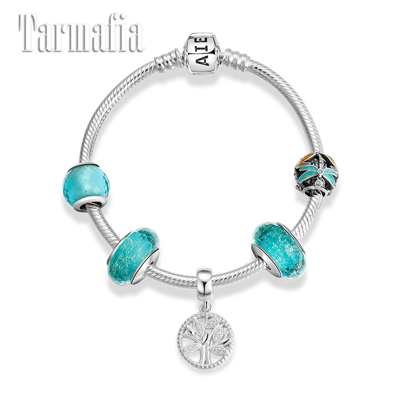 Fashion Silver 925 Charms Bracelets Women with Tree of Life Pendant Glass Beads Snake bone chain Bracelets Silver 925 Jewelry
Fashion Silver 925 Charms Bracelets Women with Tree of Life Pendant Glass Beads Snake bone chain Bracelets Silver 925 Jewelry