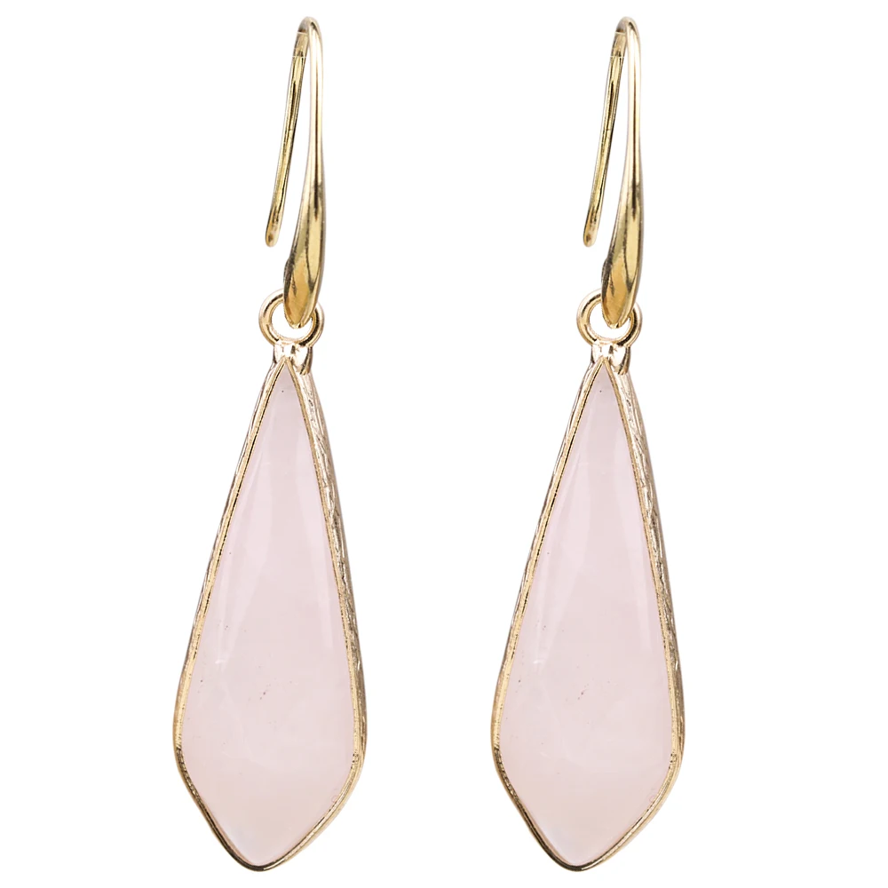Rhombus Shaped Rose Quartz Powder Pink Crystal Copper Pendant Edge Earrings
Rhombus Shaped Rose Quartz Powder Pink Crystal Copper Pendant Edge Earrings