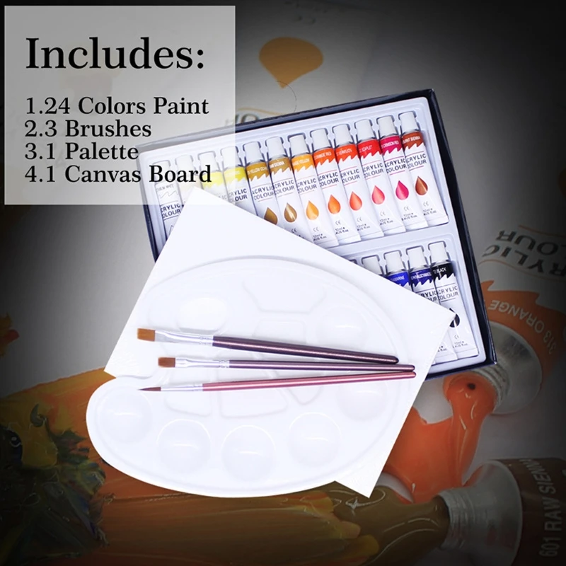 24 Colors Acrylic Paints Set for Fabrics Painting Clothing Pigments Set for Art
24 Colors Acrylic Paints Set for Fabrics Painting Clothing Pigments Set for Art