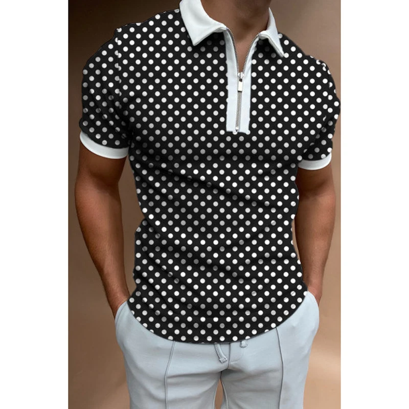 2022 Men Polo Shirt Polka Dot Print Summer Fashion Short Sleeve Blouse Plus Size Zipper Tops Harajuku Tee Shirt Men Streetwear
2022 Men Polo Shirt Polka Dot Print Summer Fashion Short Sleeve Blouse Plus Size Zipper Tops Harajuku Tee Shirt Men Streetwear