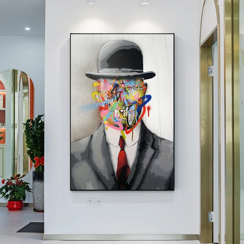Rene Magritte известная картина сын человек граффити художественные плакаты и принты в