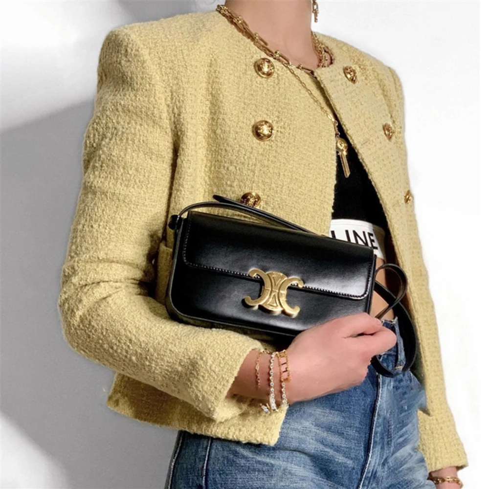 Women Suit Tweed Women Jacket Femme Solid Double Breasted Jacket Coat Elegant Office Lady OL O Neck Jacket Coat Formal
Women Suit Tweed Women Jacket Femme Solid Double Breasted Jacket Coat Elegant Office Lady OL O Neck Jacket Coat Formal