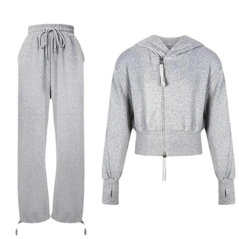 Spring Autumn Sexy Women's Tracksuit Grey Zipper Crop Tops+Long Pants Two Piece Sets Outfits Sport Suit Costume
Spring Autumn Sexy Women's Tracksuit Grey Zipper Crop Tops+Long Pants Two Piece Sets Outfits Sport Suit Costume