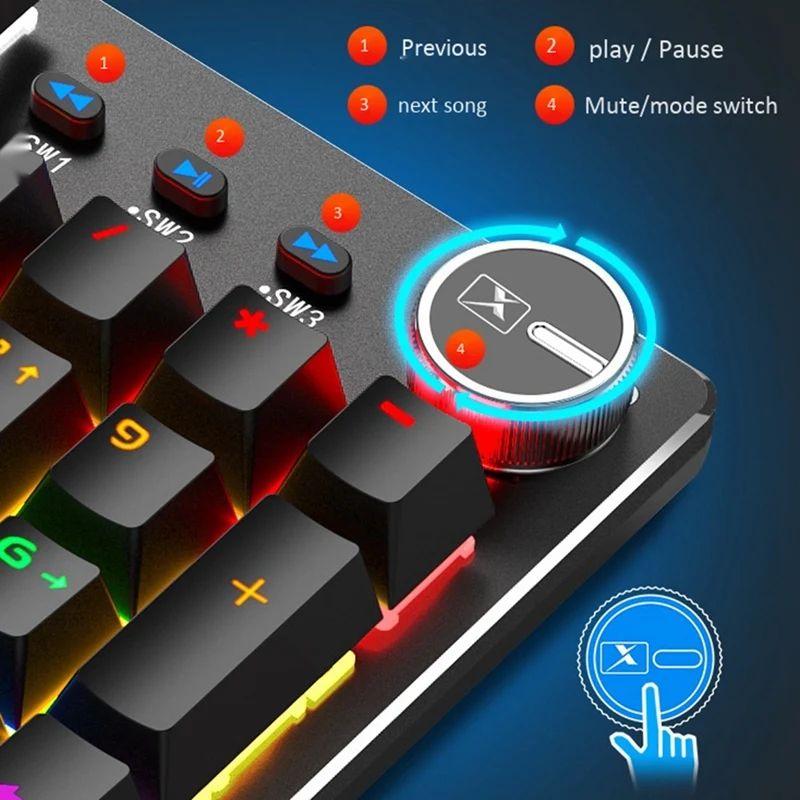 K901 Gaming Waterproof Mechanical Keyboard Green Shaft Metal Marquee for Tablet Desktop Mechanical Keyboard
K901 Gaming Waterproof Mechanical Keyboard Green Shaft Metal Marquee for Tablet Desktop Mechanical Keyboard