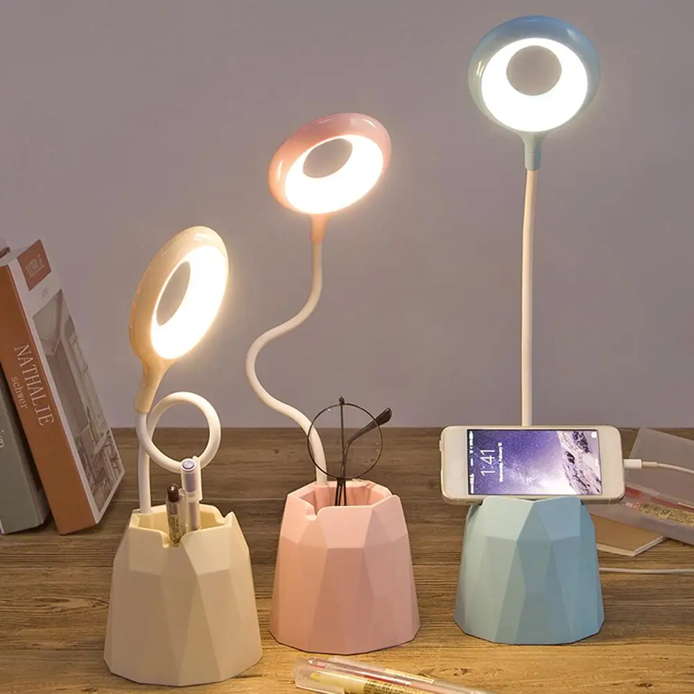 Flexible USB Table Lamp Brightness Controllable Three-touch Dimming Storage Pen Phone Holder Rechargeable Touch Ring Light
Flexible USB Table Lamp Brightness Controllable Three-touch Dimming Storage Pen Phone Holder Rechargeable Touch Ring Light