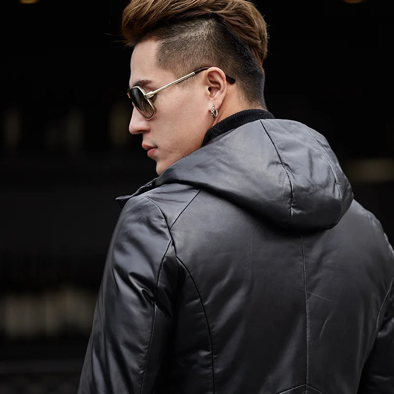 Winter Warm Brand Real Leather Down Coat Men High Street Slim Sheepskin Hooded Outerwear 2021 New Business Casual Down Jacket
Winter Warm Brand Real Leather Down Coat Men High Street Slim Sheepskin Hooded Outerwear 2021 New Business Casual Down Jacket
