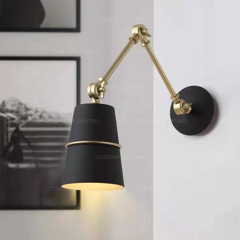 Бра настенная с поворотным рычагом, гибкий светильник для спальни, чтения, освещение для интерьера дома, лофта, декоративная лампа, белый/черный цвет 
Бра настенная с поворотным рычагом, гибкий светильник для спальни, чтения, освещение для интерьера дома, лофта, декоративная лампа, белый/черный цвет