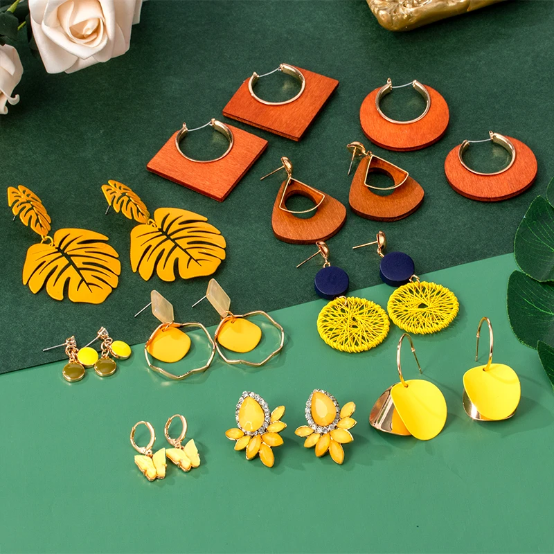 VCORM Korean Fashion Summer Yellow Leaf Dangle Earrings Simple Geometric Acrylic Butterfly Earrings for Women Wedding Jewelry
VCORM Korean Fashion Summer Yellow Leaf Dangle Earrings Simple Geometric Acrylic Butterfly Earrings for Women Wedding Jewelry