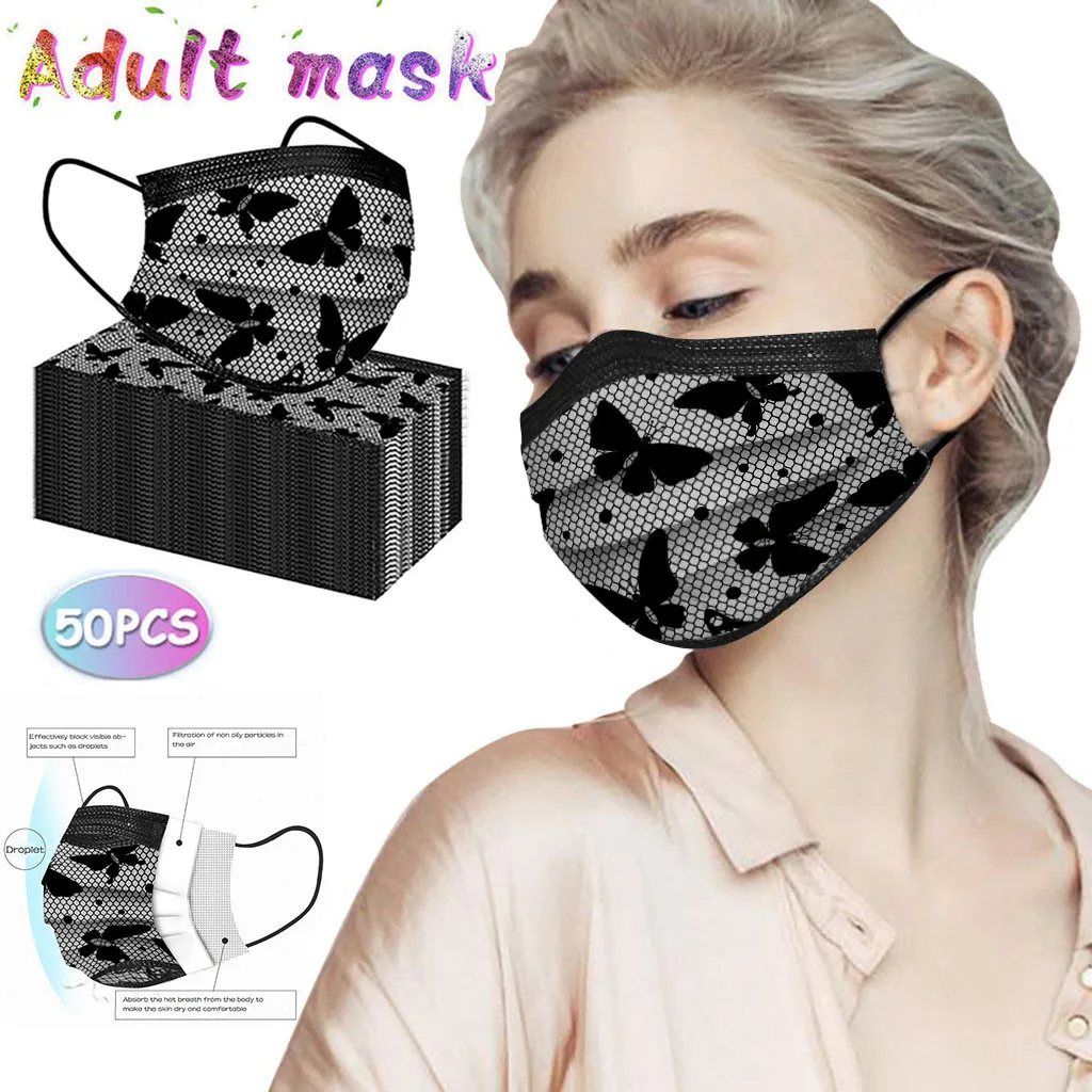 Fashion Disposable Lace Masks Women Protective Mouth Masks For Face Earloop Masque 3ply PM2.5 No decoration
Fashion Disposable Lace Masks Women Protective Mouth Masks For Face Earloop Masque 3ply PM2.5 No decoration