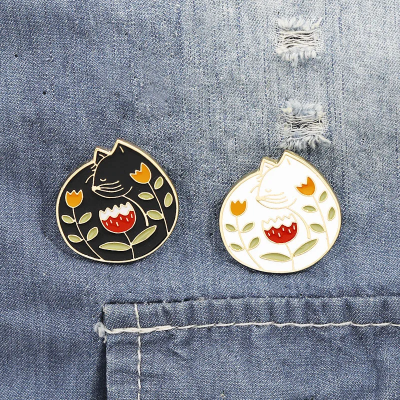 Cartoon Animal Brooches Black White Couple Cat Lily Brooch Pins Clothes Collar Lapel Pin Bag Metal Badges Jewelry For Lover
Cartoon Animal Brooches Black White Couple Cat Lily Brooch Pins Clothes Collar Lapel Pin Bag Metal Badges Jewelry For Lover
