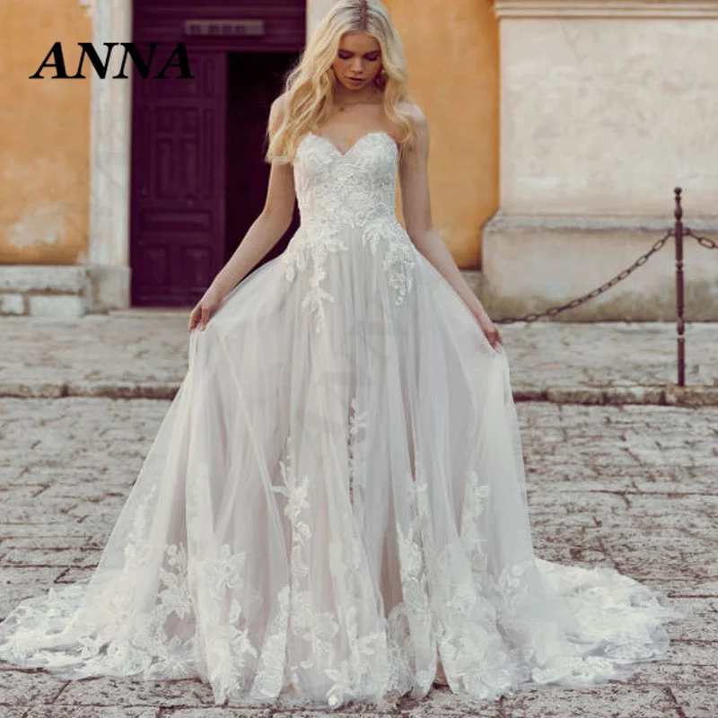 Женское свадебное платье без бретелек Anna Beauty, а-силуэт в богемном стиле, пляжвечерние платье невесты с аппликацией, 2022
Женское свадебное платье без бретелек Anna Beauty, а-силуэт в богемном стиле, пляжвечерние платье невесты с аппликацией, 2022