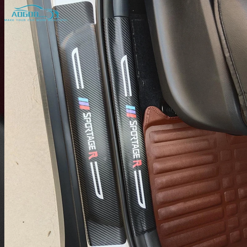 Защитная Накладка на порог автомобиля наклейки для Kia Sportage 2011-2016 2014 углеродное