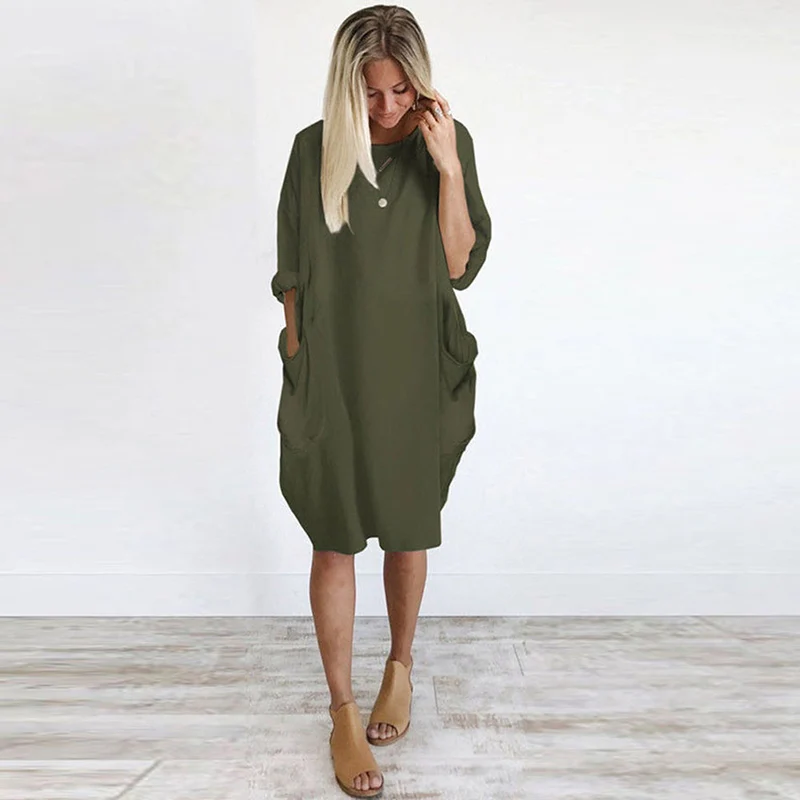 Bigsweety Plus Size Dresses For Women Casual Loose Half Sleeve Crew Neck Dress Ladies Oversized Dress Beach Dresses With Pocket
Bigsweety Plus Size Dresses For Women Casual Loose Half Sleeve Crew Neck Dress Ladies Oversized Dress Beach Dresses With Pocket