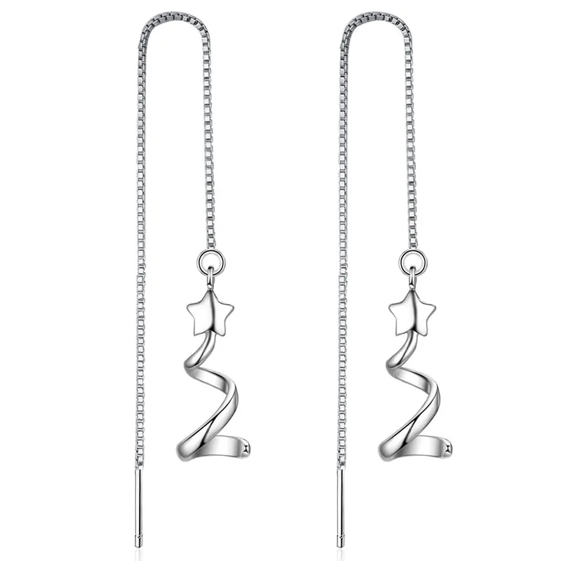 New Fashion White Gold Plated Star Earrings for Women Simple Cute Wave Long Chain Tassel Drop Earring Wedding Party Jewelry 2020
New Fashion White Gold Plated Star Earrings for Women Simple Cute Wave Long Chain Tassel Drop Earring Wedding Party Jewelry 2020