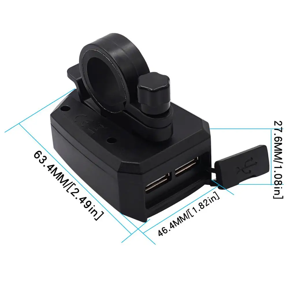 10V-80V Motorcycle 2.4A Dual USB Waterproof Power Charger Scooter Handlebar USB Moto Accessories Motorbike USB Charger
10V-80V Motorcycle 2.4A Dual USB Waterproof Power Charger Scooter Handlebar USB Moto Accessories Motorbike USB Charger