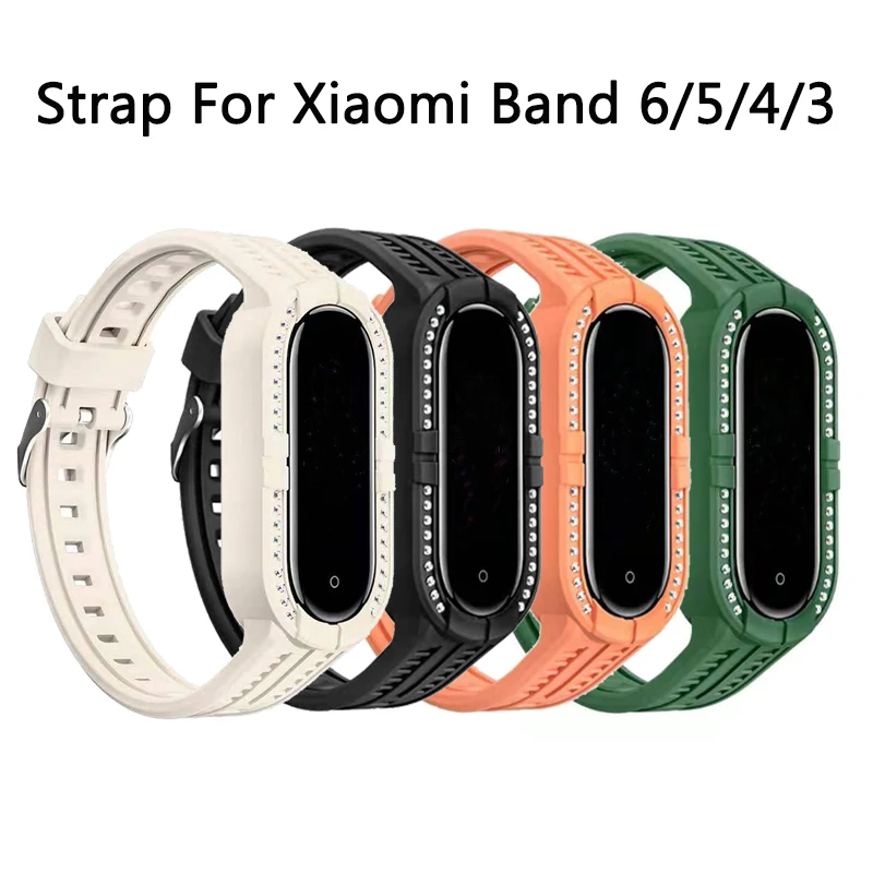 Rhinstones Strap For Xiaomi Mi Band 6 5 4 3 Replacement Wristband Silicone Bracelet Colorful Wristband For Amazfit Band 5 Band 6
Rhinstones Strap For Xiaomi Mi Band 6 5 4 3 Replacement Wristband Silicone Bracelet Colorful Wristband For Amazfit Band 5 Band 6