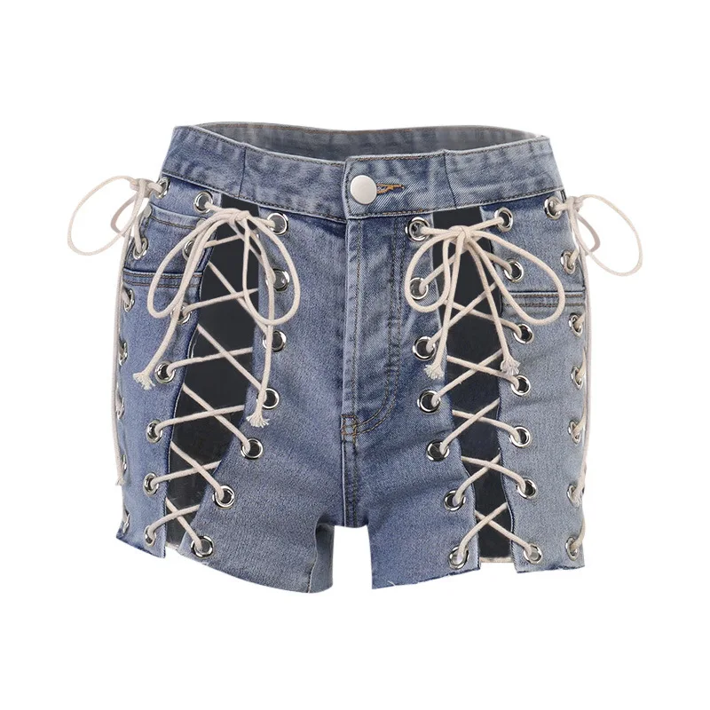 Fashion Denim Shorts for Summer 2021 Women's High Waist Sexy Hollow Decor Slim Girl Streetwear Bandage Jean Shorts for Women
Fashion Denim Shorts for Summer 2021 Women's High Waist Sexy Hollow Decor Slim Girl Streetwear Bandage Jean Shorts for Women