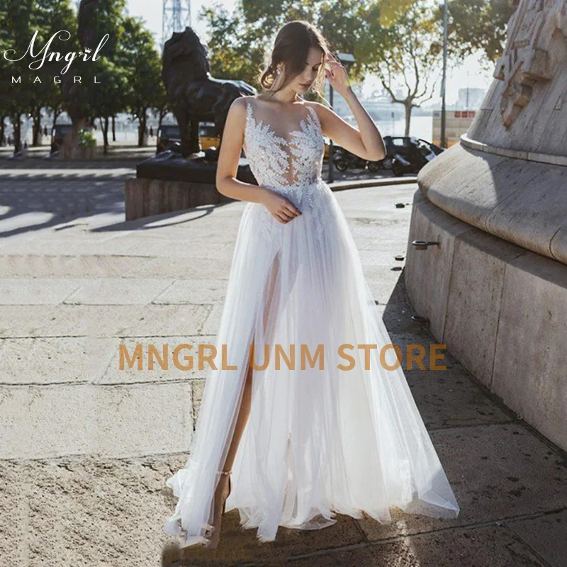 MNGRL Wedding Dress Simple Retro V-neck Sleeveless White Lace 3D Flower Wedding Gown Backless Plus Size Bridal Dresses
MNGRL Wedding Dress Simple Retro V-neck Sleeveless White Lace 3D Flower Wedding Gown Backless Plus Size Bridal Dresses