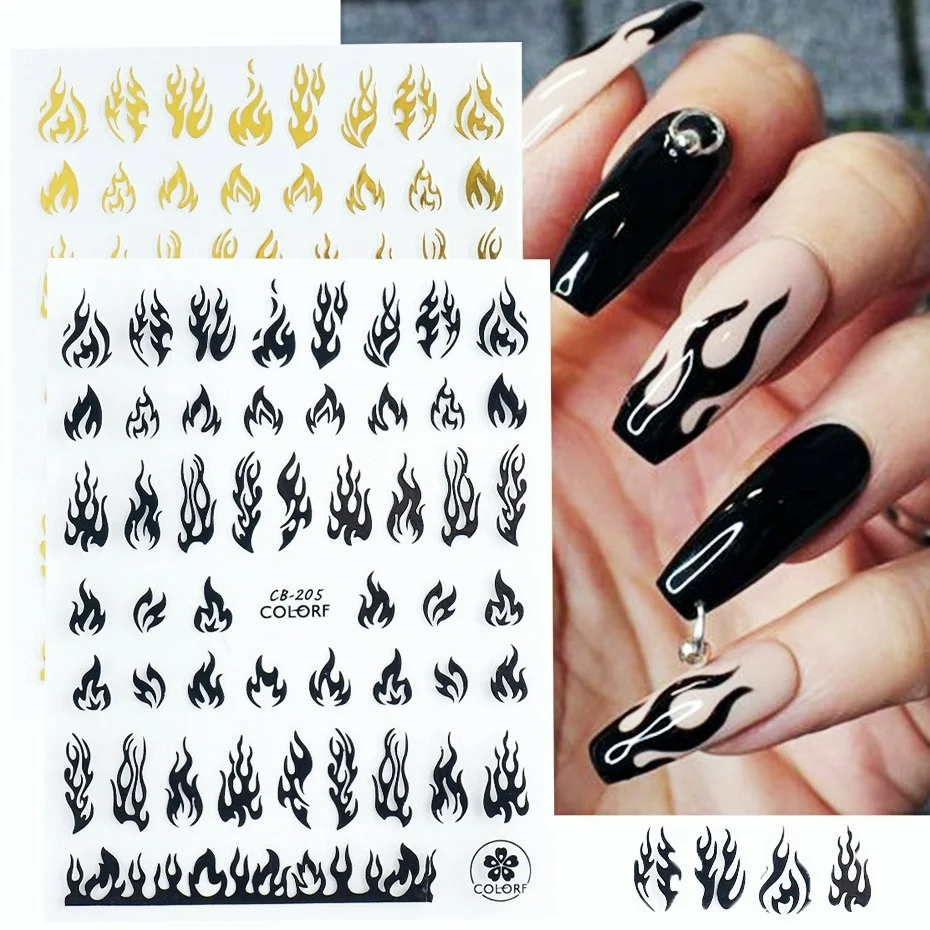 2021 New Holographics Nail Art Sticker Laser Foils White Black Gold Silver 3D Back Glue Strips Flame Butterfly Decal for Gel
2021 New Holographics Nail Art Sticker Laser Foils White Black Gold Silver 3D Back Glue Strips Flame Butterfly Decal for Gel