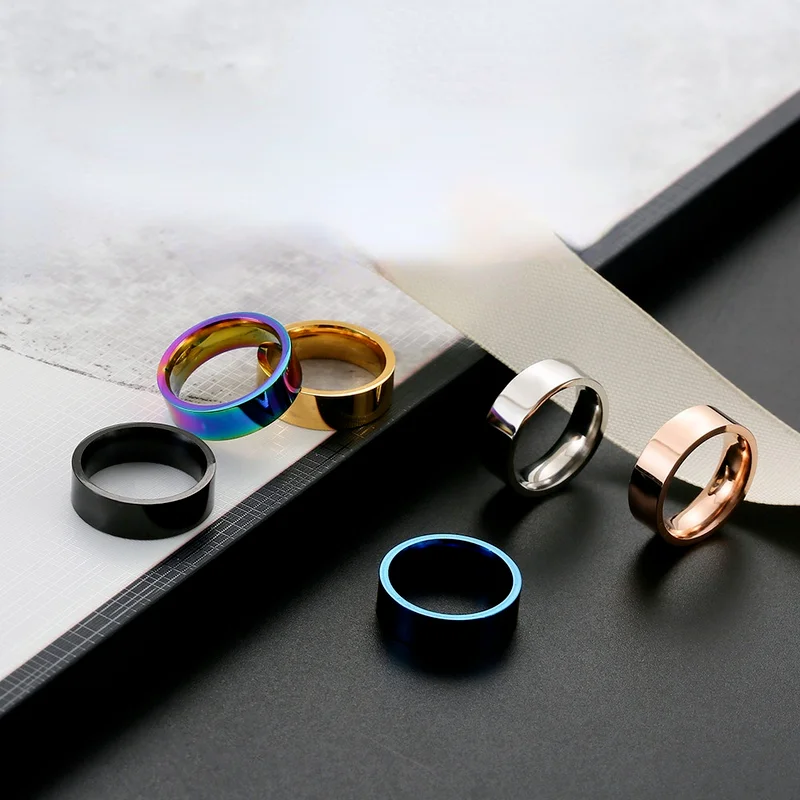 6mm Women's Ring Stainless Steel Men Vintage Ring Ins Korean Version of Jewelry Simple Bracelet Glossy Titanium Steel Ring
6mm Women's Ring Stainless Steel Men Vintage Ring Ins Korean Version of Jewelry Simple Bracelet Glossy Titanium Steel Ring