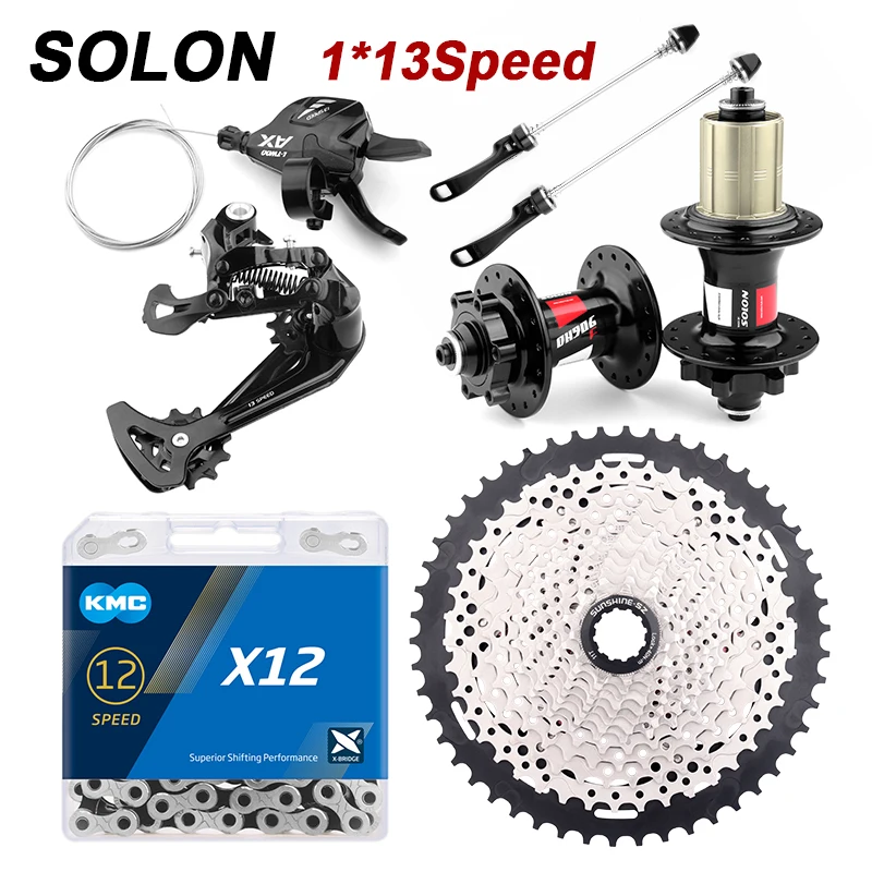 SOLON MTB 13 скоростей комплект LTWOO переключатель задний переключатель 13 S Hub 32 отверстия 13V Groupset KMC X12 Chain Sunshine 50T кассета велосипед часть
SOLON MTB 13 скоростей комплект LTWOO переключатель задний переключатель 13 S Hub 32 отверстия 13V Groupset KMC X12 Chain Sunshine 50T кассета велосипед часть
