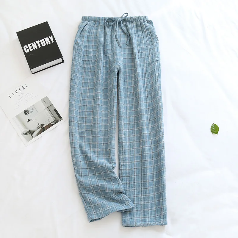 Couple Japanese Sleep Bottoms Plaid Simple Lattice Pajama Pants Women Men 100% Cotton Yarn Home Clothes Elastic Waist Sleepwear
Couple Japanese Sleep Bottoms Plaid Simple Lattice Pajama Pants Women Men 100% Cotton Yarn Home Clothes Elastic Waist Sleepwear