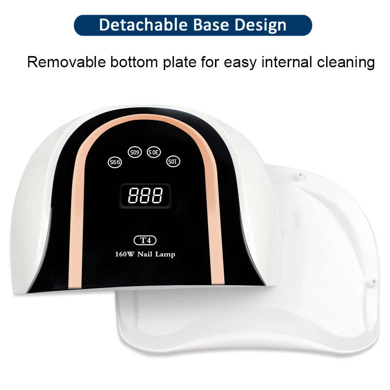 High-Power T4 160W LED Lamp Nail Dryer 54 LEDs UV Lamp Fast Drying UV Gel Varnish Nail Polish With Motion Sensor Touch Screen
High-Power T4 160W LED Lamp Nail Dryer 54 LEDs UV Lamp Fast Drying UV Gel Varnish Nail Polish With Motion Sensor Touch Screen