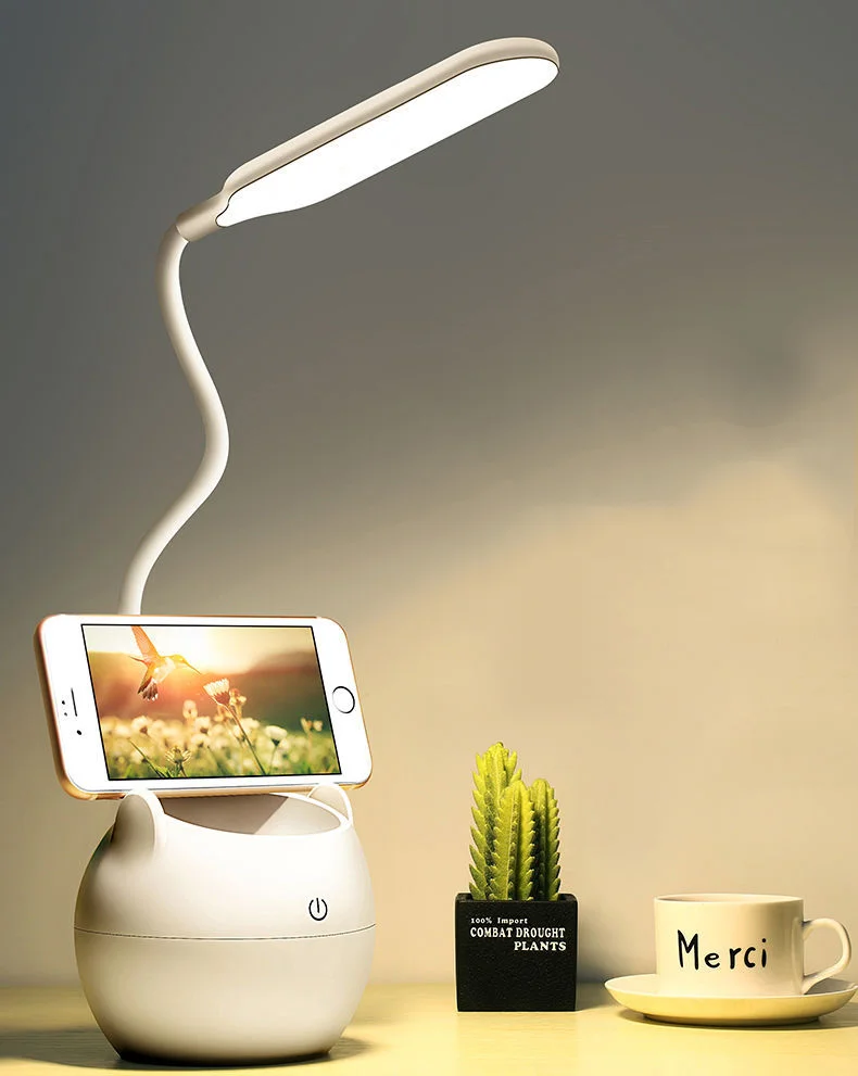 

Настольная Светодиодная лампа с зарядкой по USB, прикроватный светильник для обучения защите глаз, спальни, студенческого общежития, 3500mA