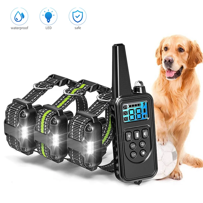 Dog Training Collar Stop Barking Dog 800m Remote Electronic Shock Training Collars Rechargeable Waterproof Training Nylon Rope
Dog Training Collar Stop Barking Dog 800m Remote Electronic Shock Training Collars Rechargeable Waterproof Training Nylon Rope