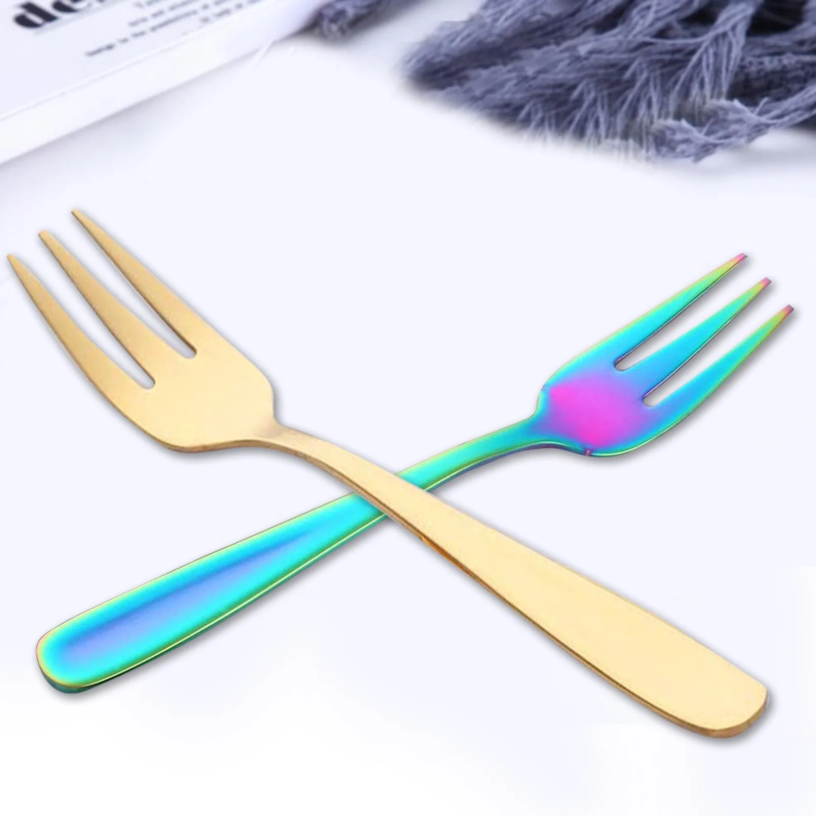 8Pcs/Set Gold Fork Set Tea Cake Snack Forks Dinnerware Cutlery Mirror Stainless Steel Tableware Dessert Fruit Fork Long Handle
8Pcs/Set Gold Fork Set Tea Cake Snack Forks Dinnerware Cutlery Mirror Stainless Steel Tableware Dessert Fruit Fork Long Handle