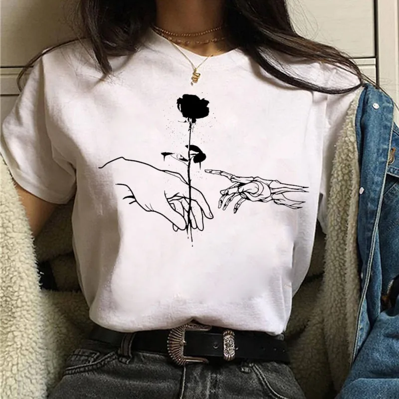Hands Rose Print Women Cotton T Shirt Aesthetic Harajuku T-shirt Female Tee Shirt Clothes 90s Summer Graphic Top
Hands Rose Print Women Cotton T Shirt Aesthetic Harajuku T-shirt Female Tee Shirt Clothes 90s Summer Graphic Top