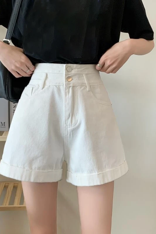 Spring and autumn denim shorts women's 2021 new high waist thin curled hot pants
Spring and autumn denim shorts women's 2021 new high waist thin curled hot pants