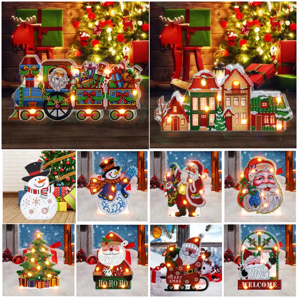 DIY Diamond Painting Kit Christmas Desktop Decoration with LED Light Mosaic Embroidery Double-sided Dot Diamond Home Decor Gift
DIY Diamond Painting Kit Christmas Desktop Decoration with LED Light Mosaic Embroidery Double-sided Dot Diamond Home Decor Gift