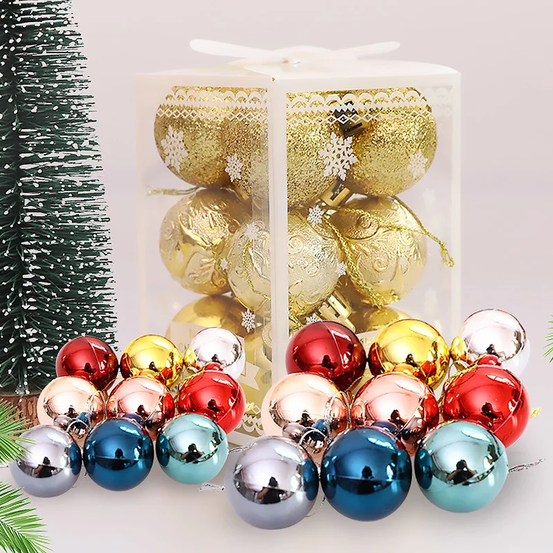 

12Pcs Christmas Decorative Ball Shatterproof Tree Pendant Balls Ornaments Decorations Hanging Tree Pendants New Baubles