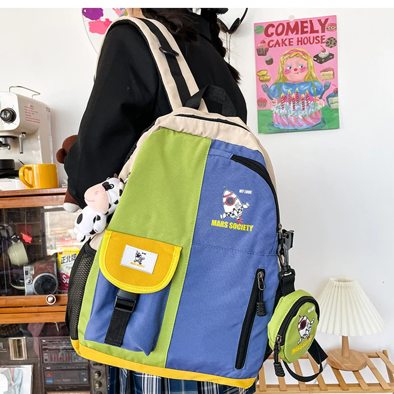 EST New Contrast Color Waterproof Nylon Women Backpack Female Multi-pocket Travel Bag Cute Schoolbag for Girls Preppy Bookbag
EST New Contrast Color Waterproof Nylon Women Backpack Female Multi-pocket Travel Bag Cute Schoolbag for Girls Preppy Bookbag