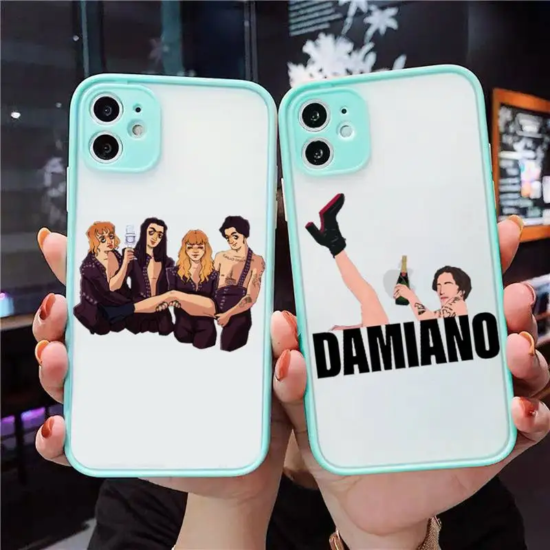 Maneskin Damiano David Phone Case For iPhone 12 11 Mini Pro XR XS Max 7 8 Plus X Matte transparent blue Cover
Maneskin Damiano David Phone Case For iPhone 12 11 Mini Pro XR XS Max 7 8 Plus X Matte transparent blue Cover