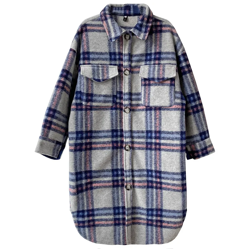 Winter Autumn New Fashion Women Single Breasted Button Long Sleeve Woolen Coats Office Lady Thicken Vintage Casual Plaid Jackets
Winter Autumn New Fashion Women Single Breasted Button Long Sleeve Woolen Coats Office Lady Thicken Vintage Casual Plaid Jackets