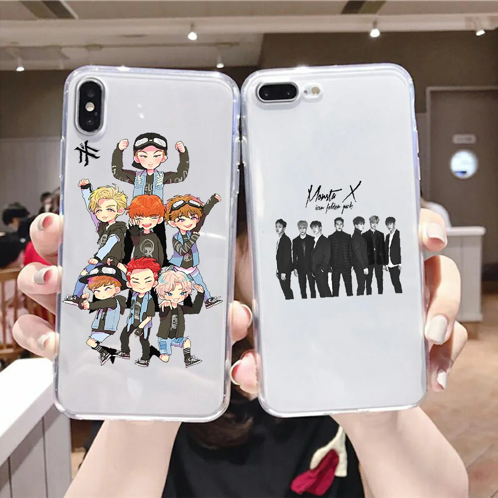 Чехол для телефона Kpop Monsta X мультяшный Xiaomi Mi Max Note 3 A2 A3 8 9 9T 10 Lite Pro ультрапрозрачный
