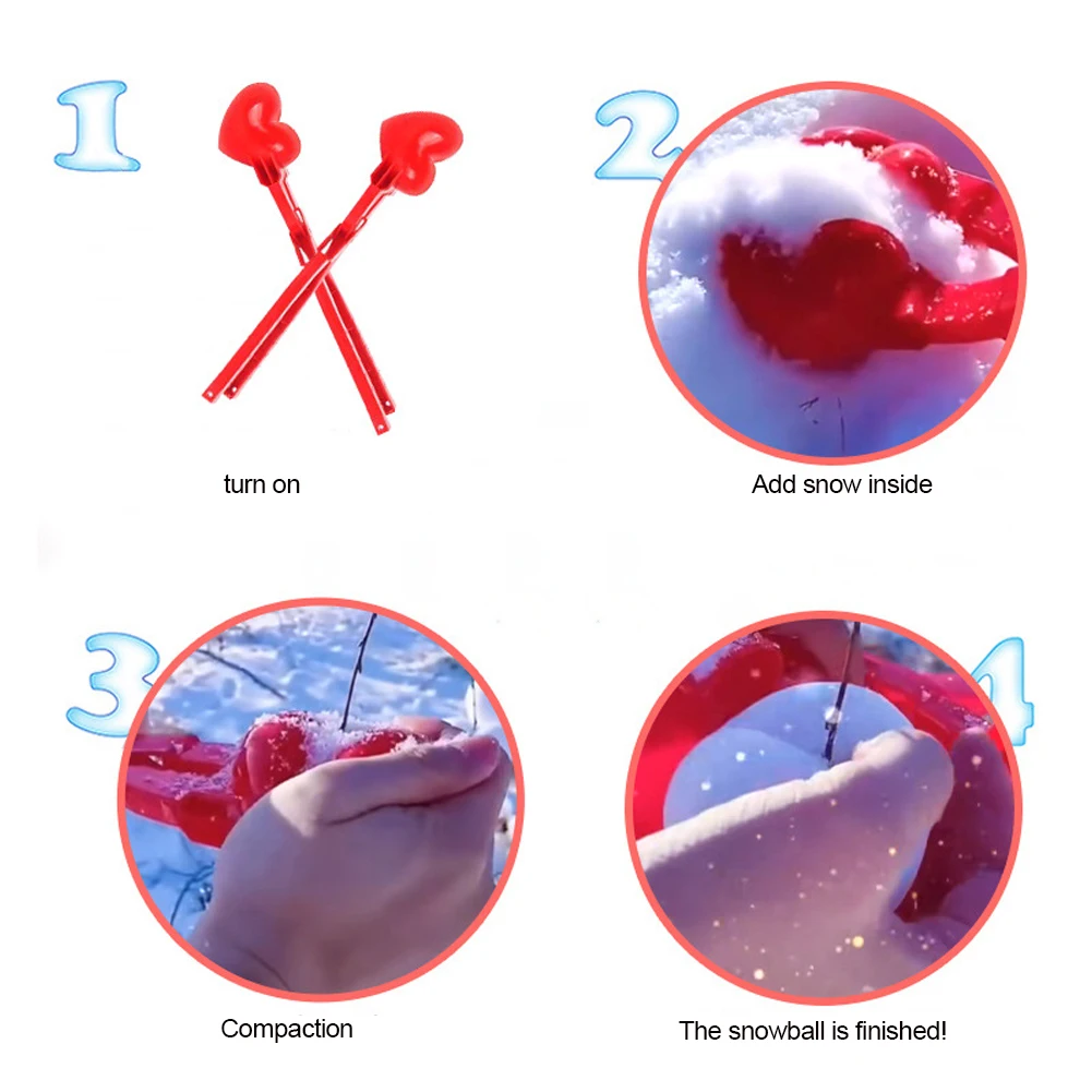 Heart Snowball Maker Winter Plastic Snowball Maker Clip Kids Outdoor Sand Snow Ball Mold Toys Fight Clip Toy
Heart Snowball Maker Winter Plastic Snowball Maker Clip Kids Outdoor Sand Snow Ball Mold Toys Fight Clip Toy