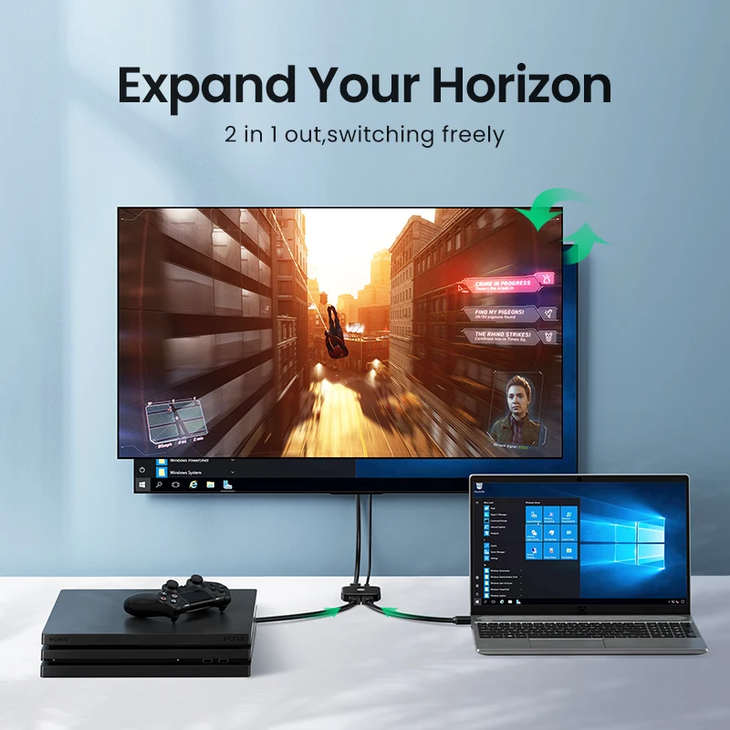 UGREEN HDMI коммутатор 4K/60Hz для Xiaomi Mi Box 2 в 1 Out конвертер сплиттер PS5 PS4 TV Switcher |